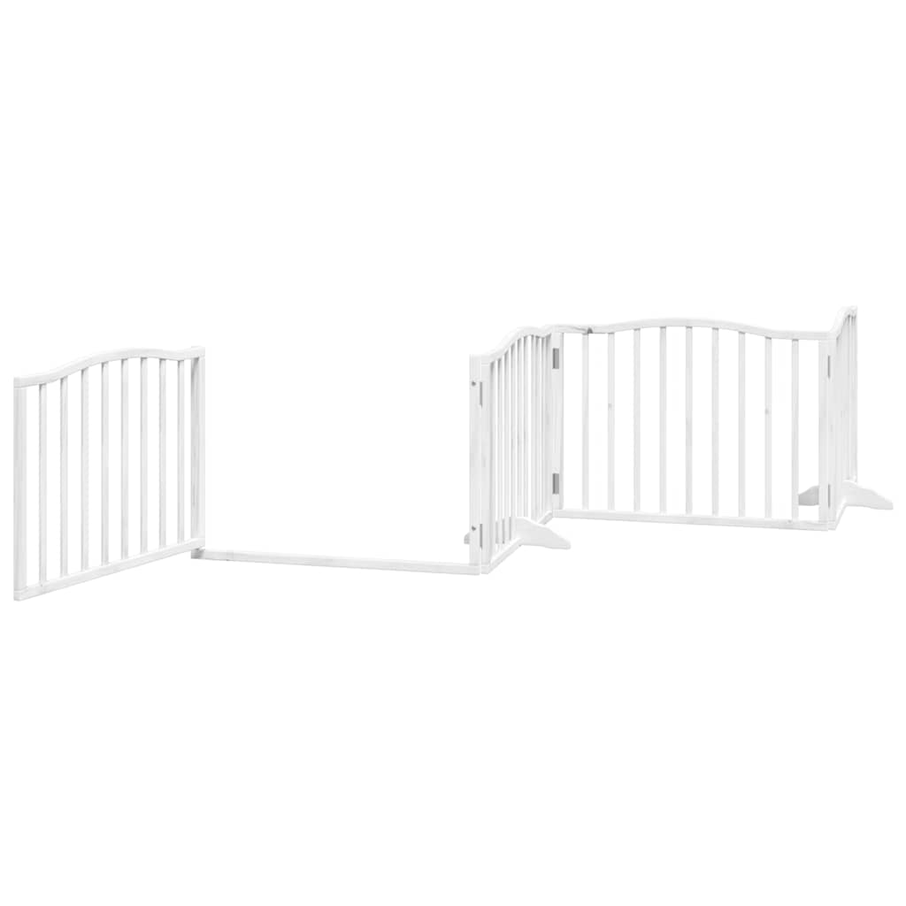 Cancello Cani Porta Pieghevole Bianco 10 Pannelli 800 cm Pioppo