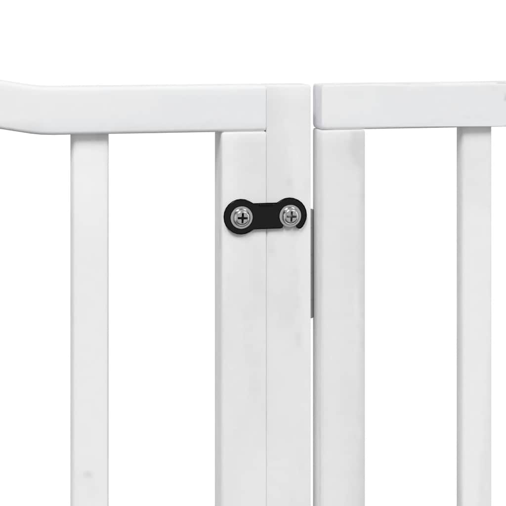 Cancello Cani Porta Pieghevole Bianco 10 Pannelli 800 cm Pioppo