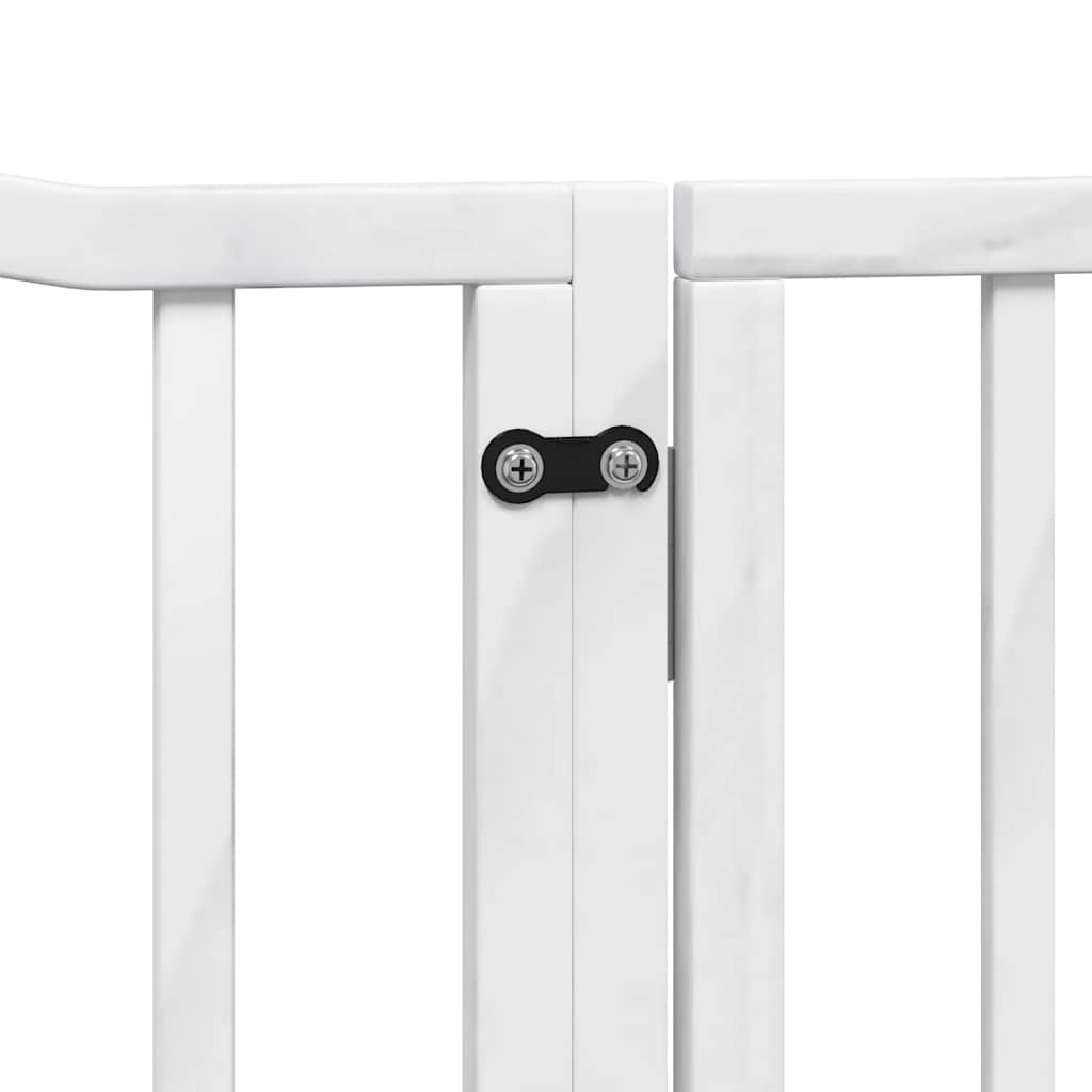 Cancello Cani Porta Pieghevole Bianco 10 Pannelli 800 cm Pioppo