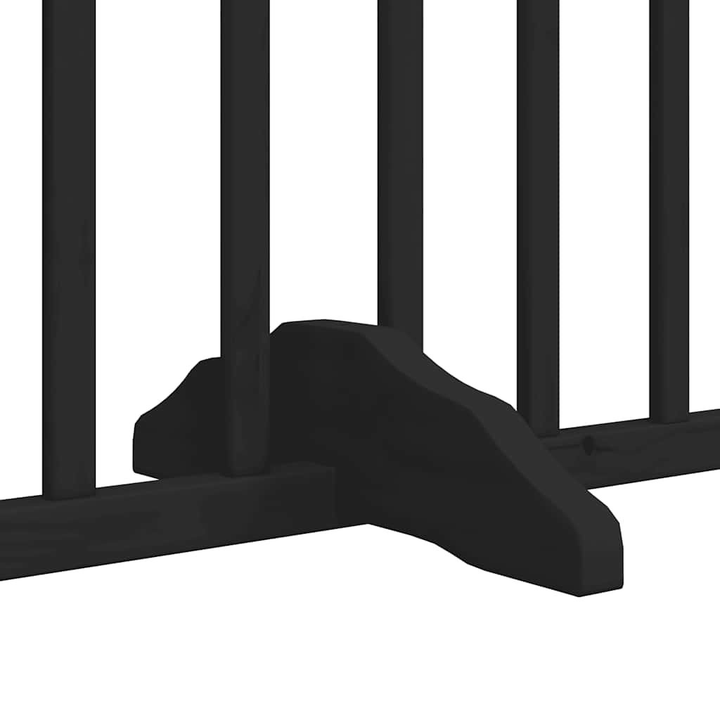 Cancello Cani Porta Pieghevole Nero 10 Pannelli 800 cm Pioppo