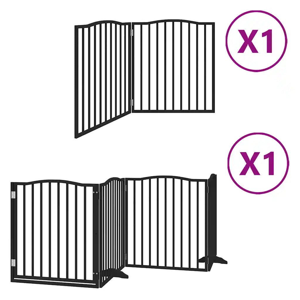 Cancello per cani pieghevole 4 pannelli 320 cm legno massello abete