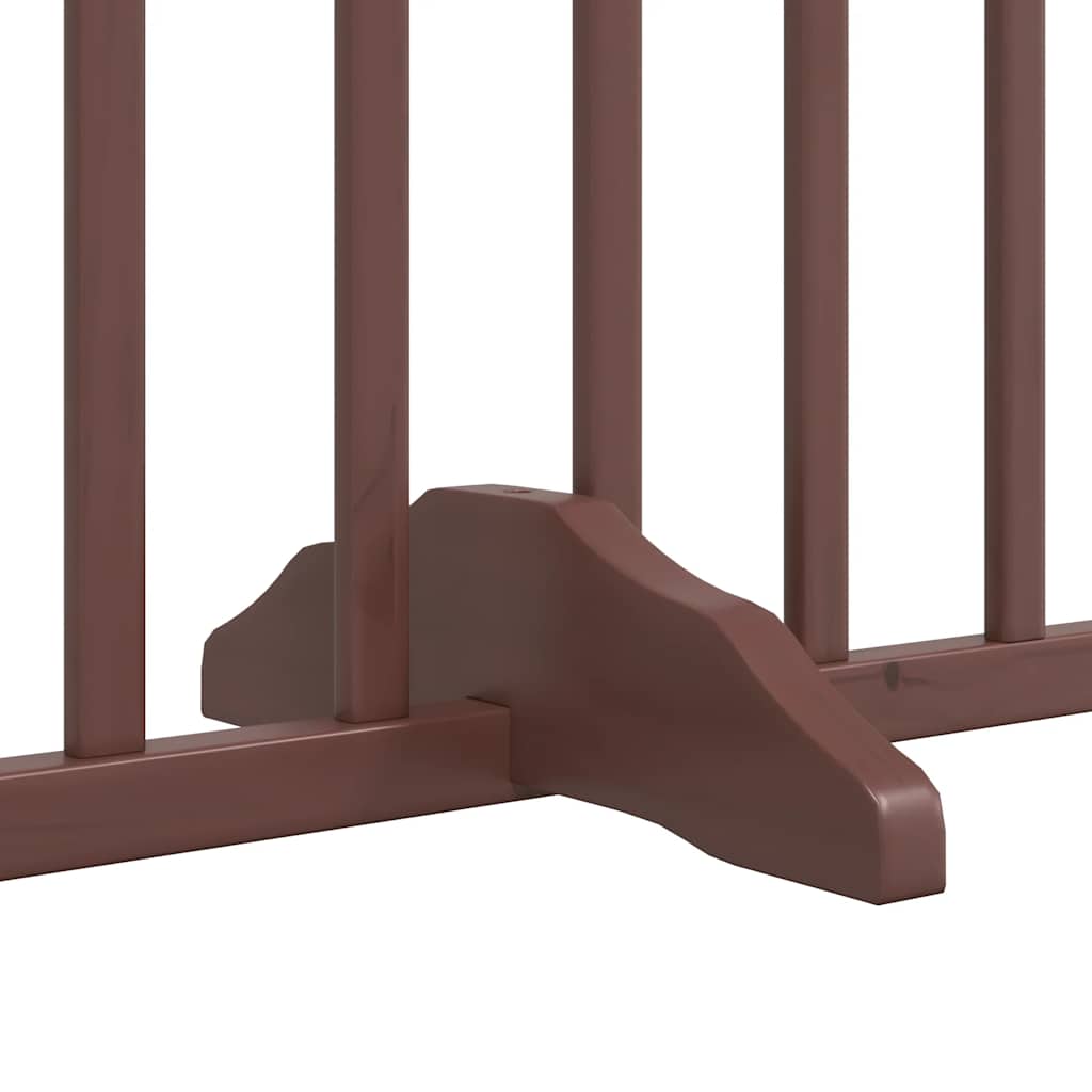 Cancello Cani Porta Pieghevole Marrone 6 Pannelli 480cm Pioppo