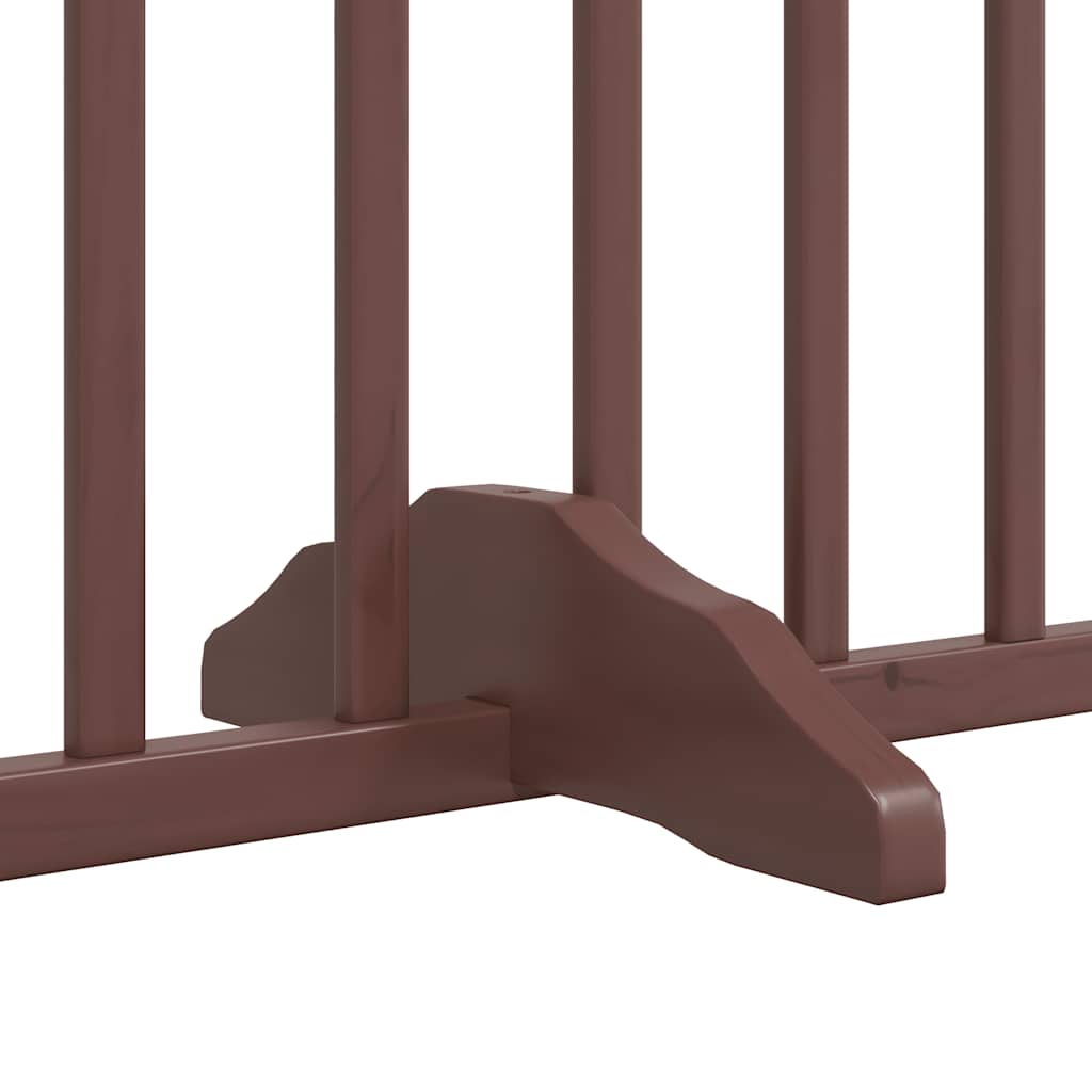 Cancello Cani Porta Pieghevole Marrone 8 Pannelli 640cm Pioppo