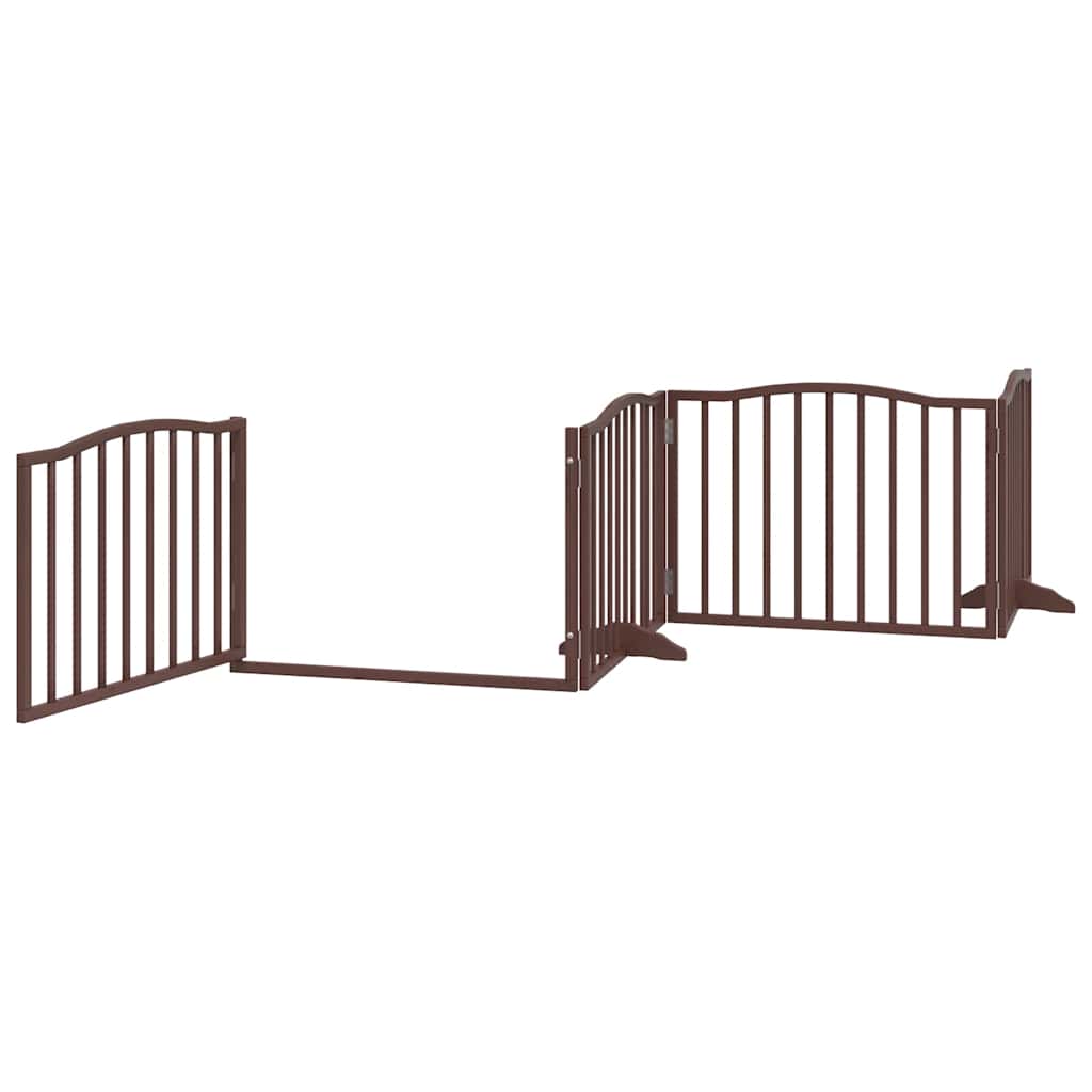 Cancello Cani Porta Pieghevole Marrone 10 Pannelli 800cm Pioppo