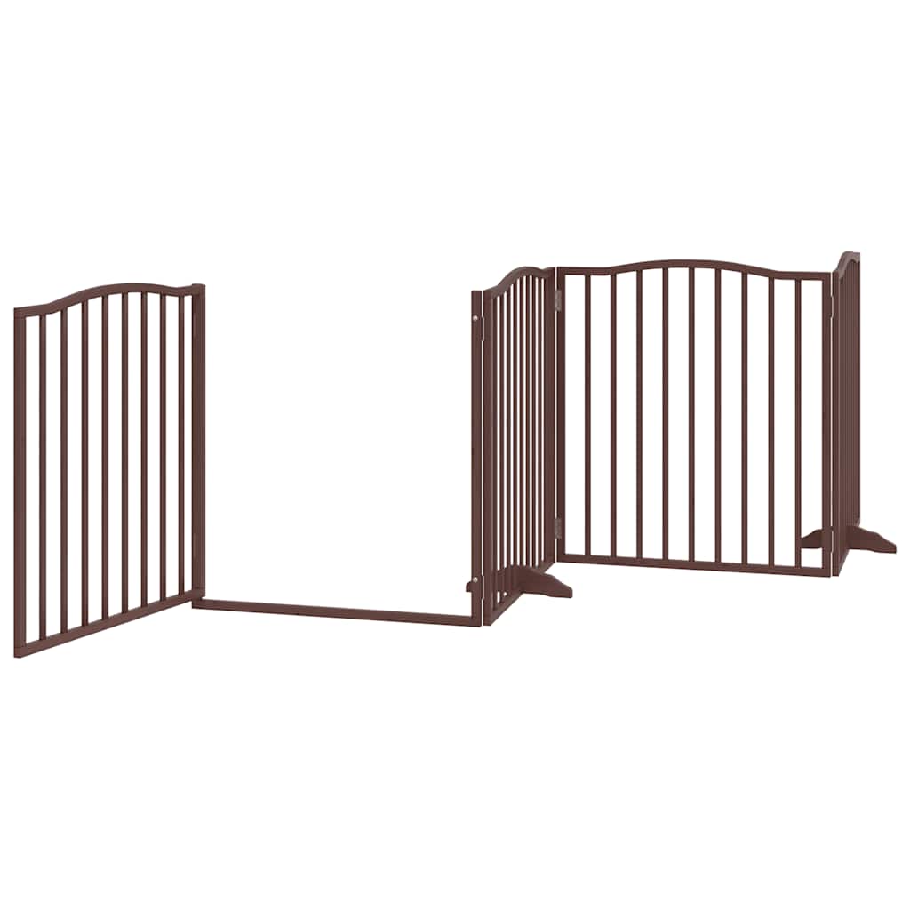 Cancello Cani Porta Pieghevole Marrone 10 Pannelli 800cm Pioppo