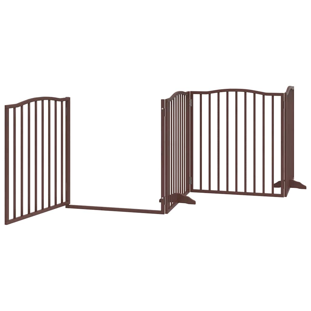 Cancello Cani Porta Pieghevole Marrone 12 Pannelli 960cm Pioppo