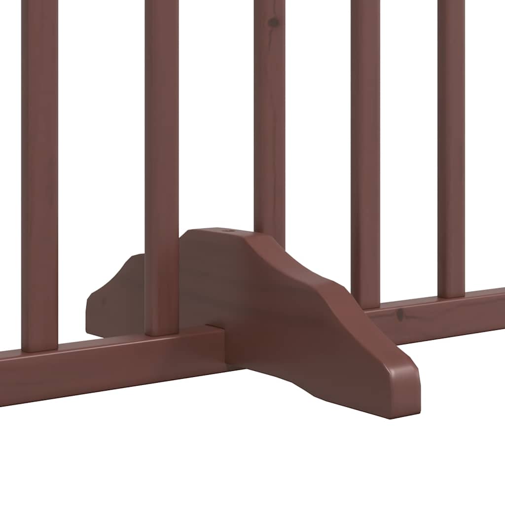 Cancello Cani Porta Pieghevole Marrone 12 Pannelli 960cm Pioppo