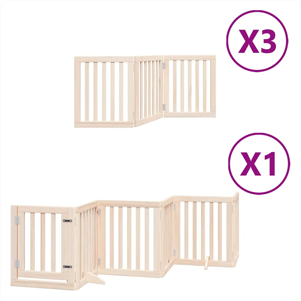 Cancello per cani pieghevole 12 pannelli 600 cm legno pioppo