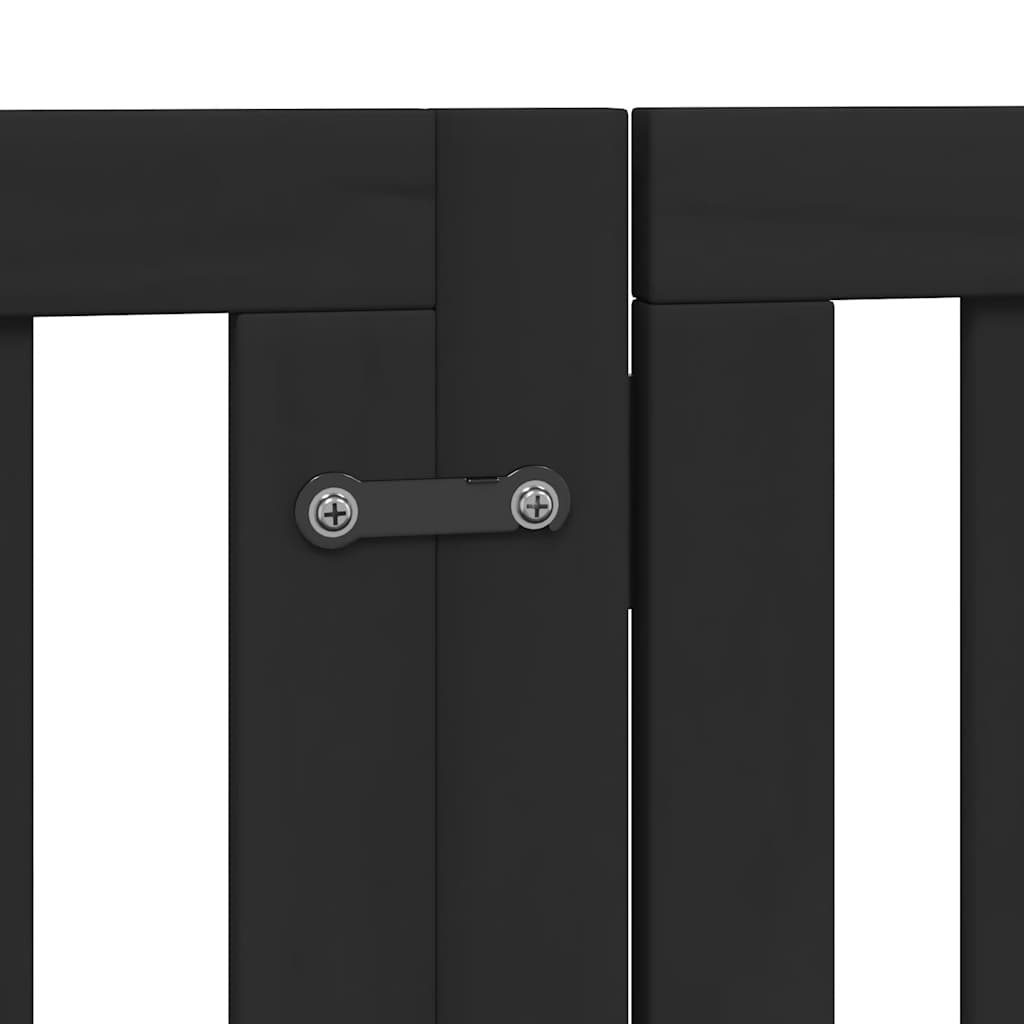 Cancello per Cani Porta Pieghevole Nero 9 Pannelli 450cm Pioppo