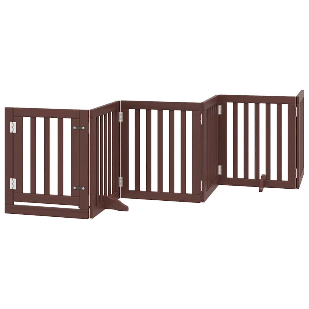 Cancello Cani Porta Pieghevole Marrone 15 Pannelli 750cm Pioppo
