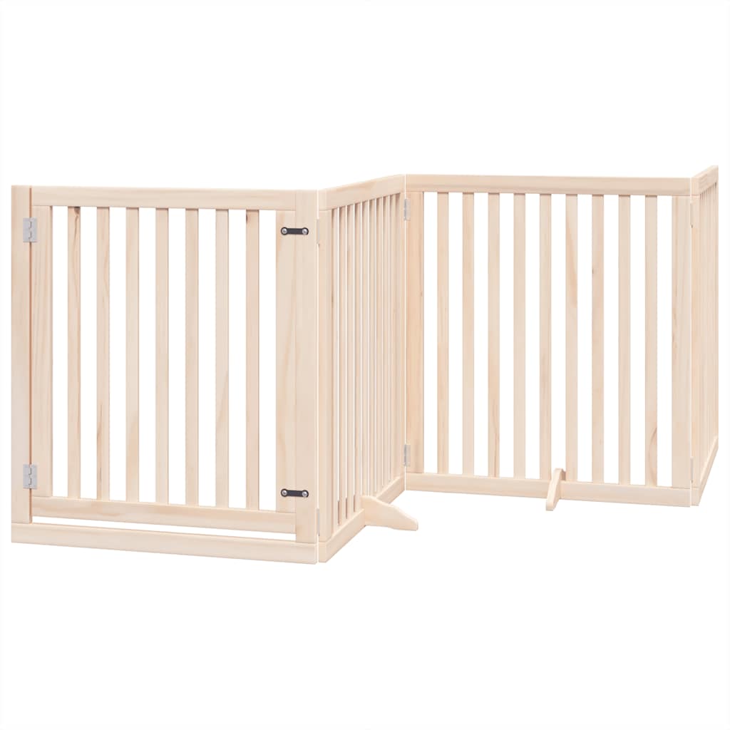 Cancello per Cani Porta Pieghevole 8 Pannelli 640 cm in Pioppo