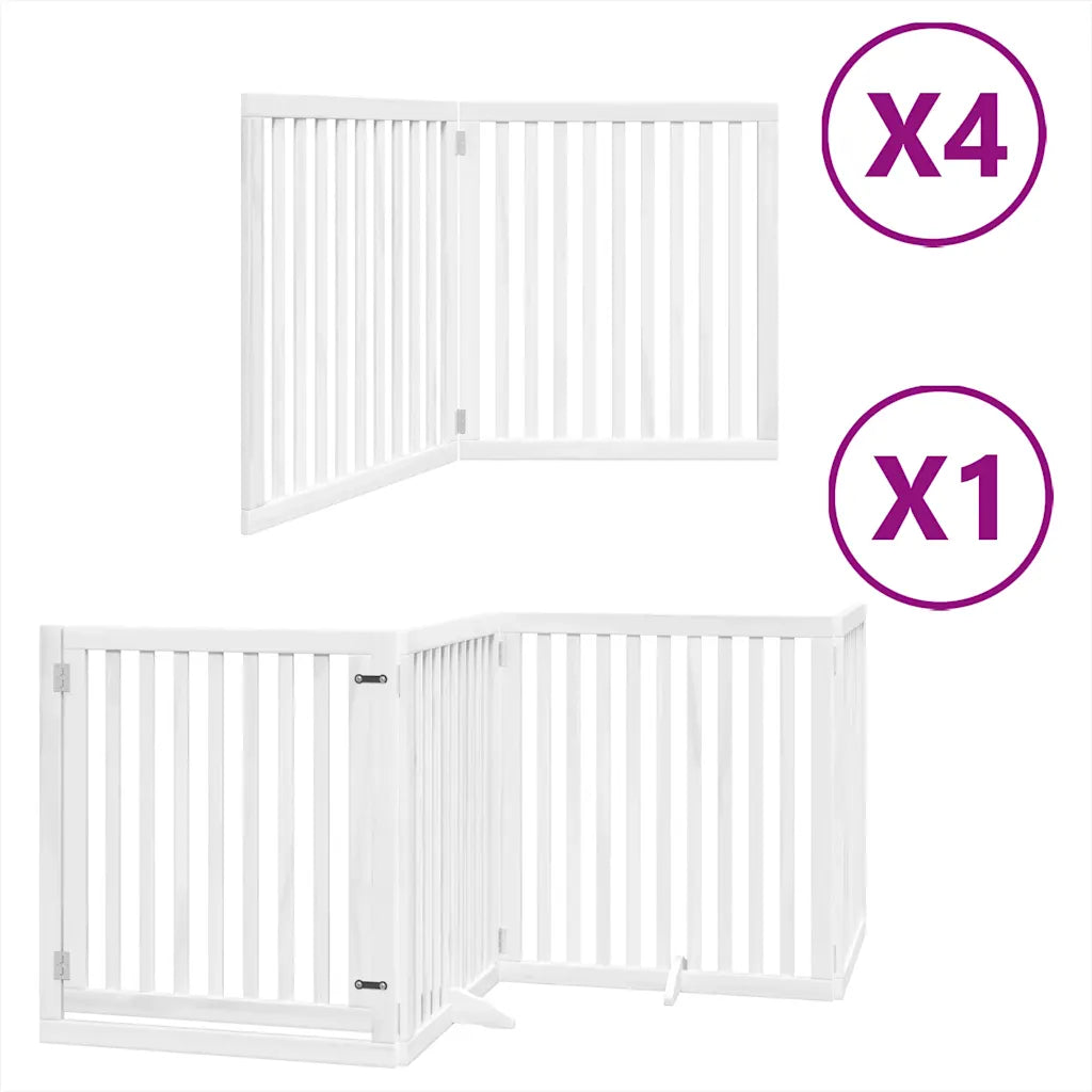 Cancello per cani pieghevole 12 pannelli, altezza 90 cm, legno di pioppo