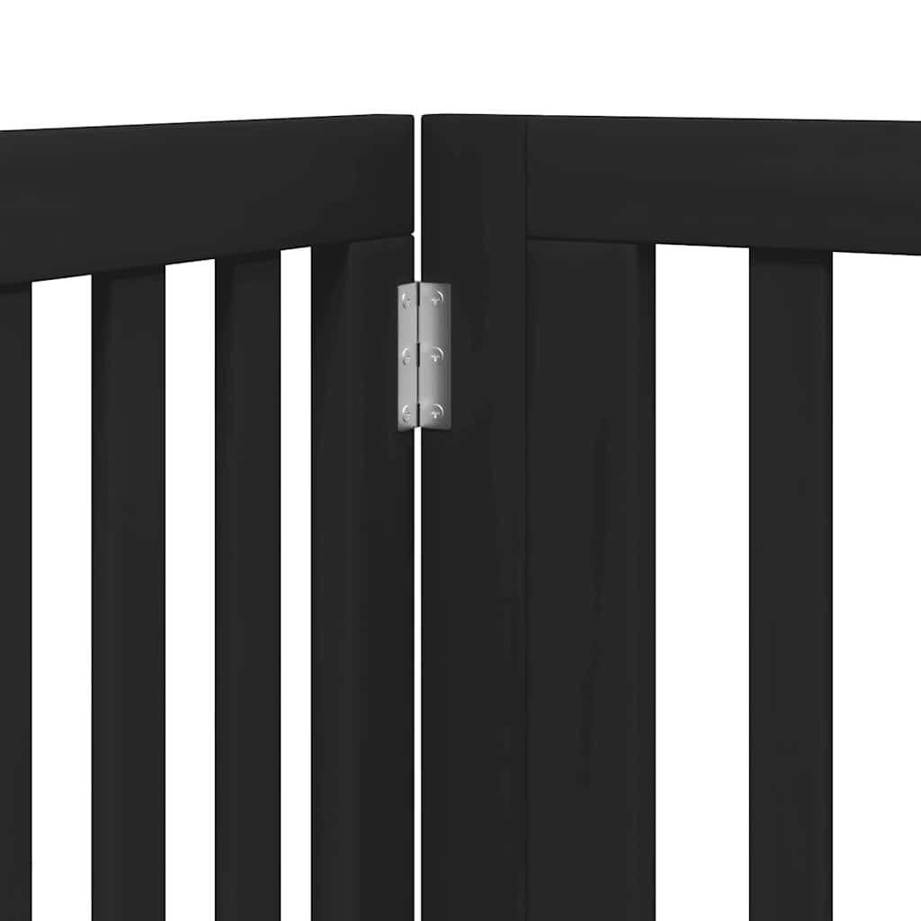 Cancello per Cani Porta Pieghevole Nero 6 Pannelli 480cm Pioppo