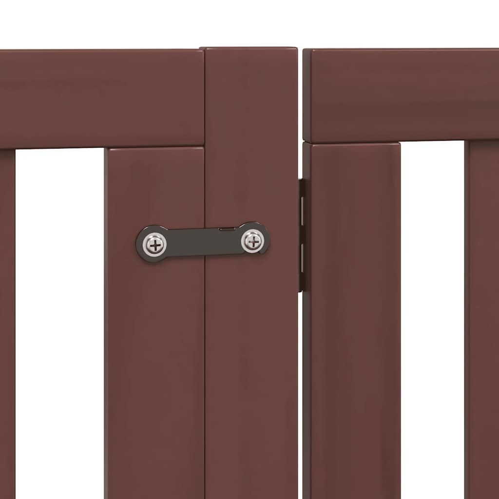 Cancello Cani Porta Pieghevole Marrone 8 Pannelli 640cm Pioppo