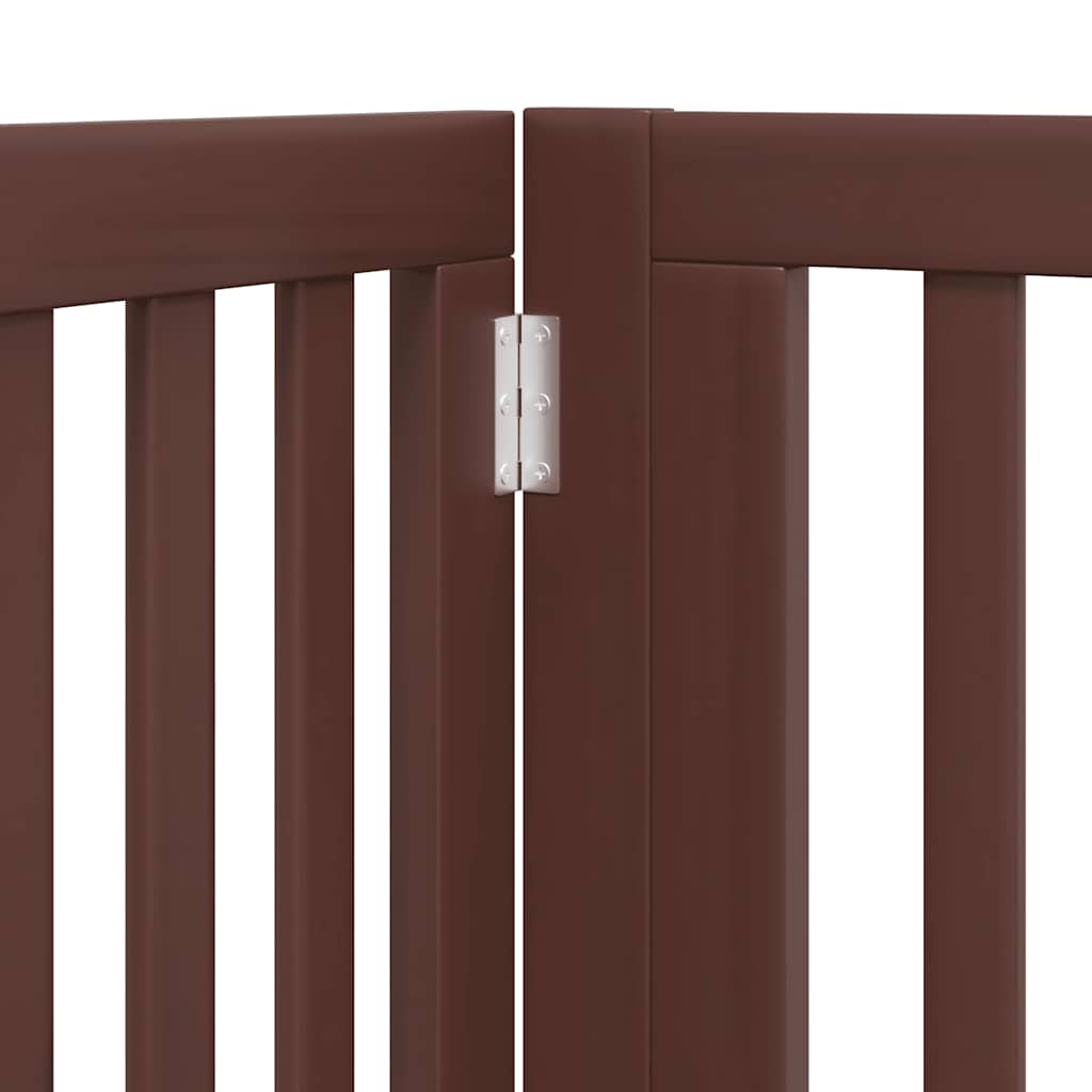 Cancello Cani Porta Pieghevole Marrone 10 Pannelli 800cm Pioppo