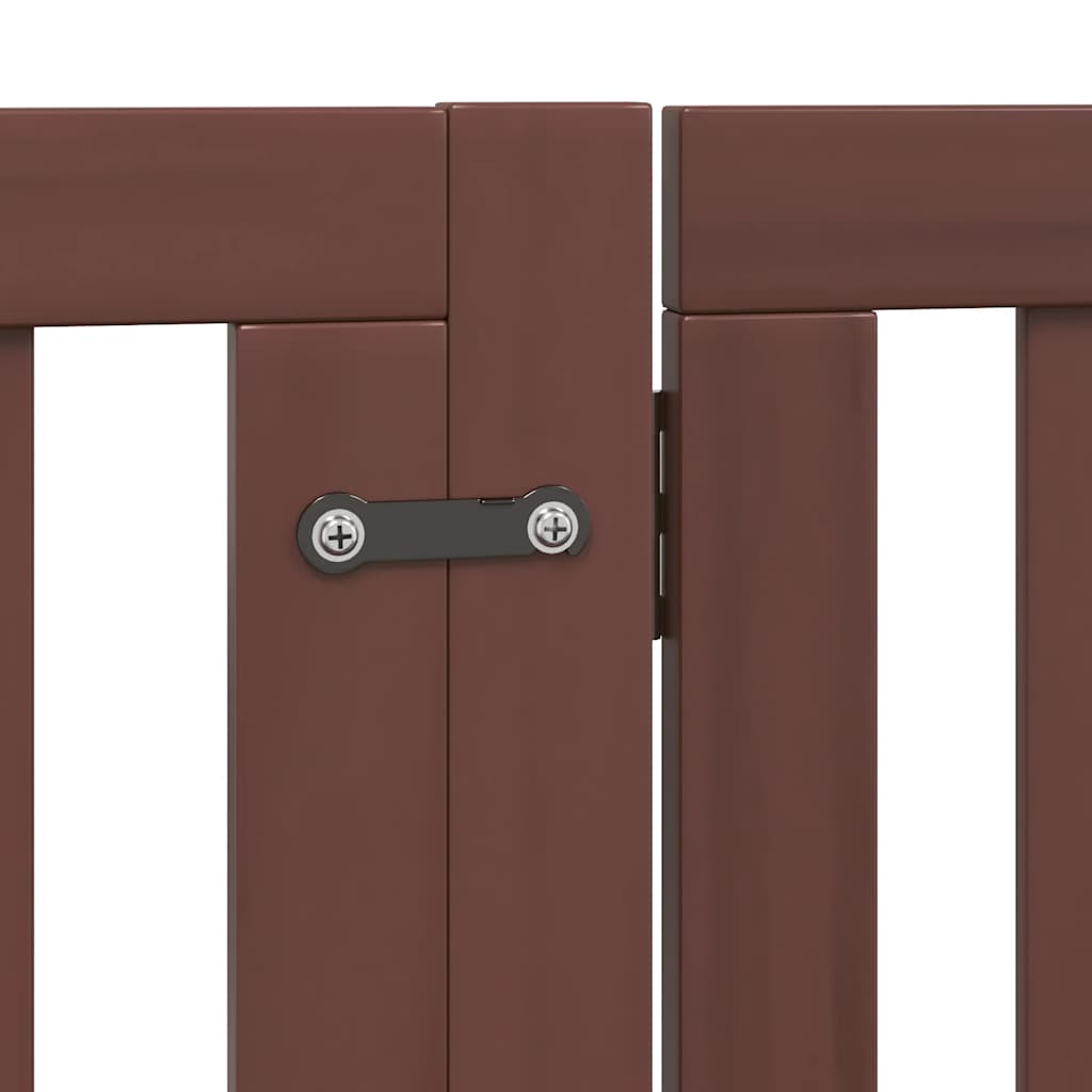 Cancello Cani Porta Pieghevole Marrone 10 Pannelli 800cm Pioppo