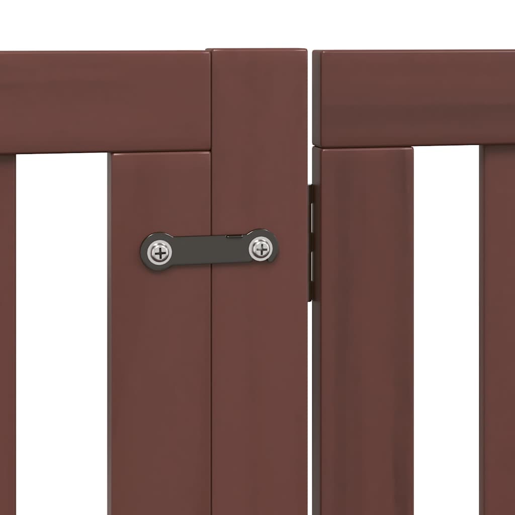 Cancello Cani Porta Pieghevole Marrone 12 Pannelli 960cm Pioppo