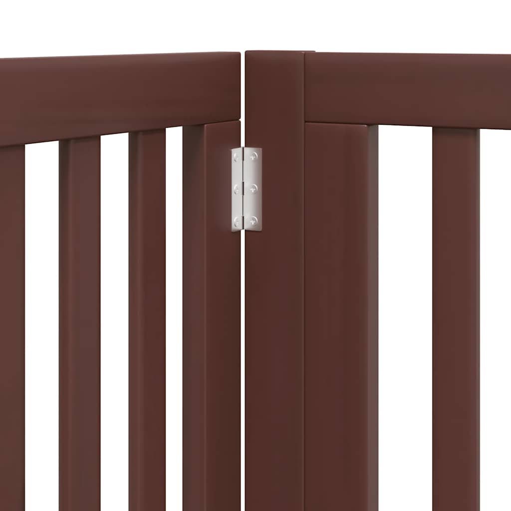 Cancello Cani Porta Pieghevole Marrone 12 Pannelli 960cm Pioppo