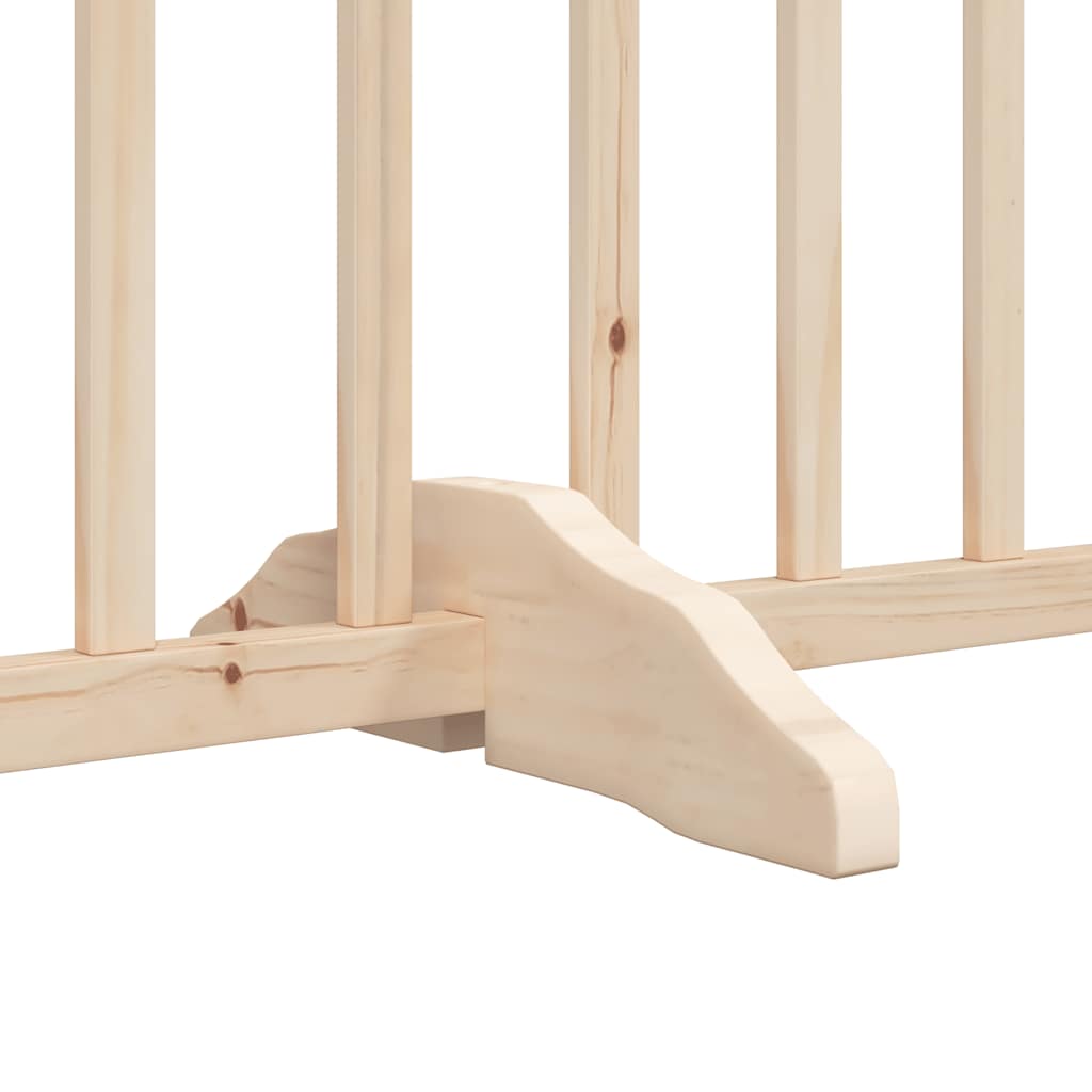 Cancello per Cani con Porta Pieghevole 9 Pannelli 450 cm Pioppo
