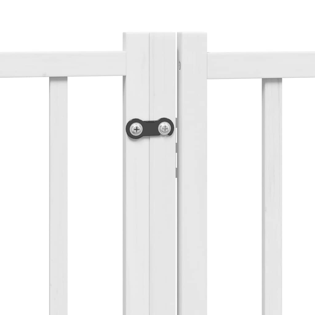 Cancello Cani Porta Pieghevole Bianco 12 Pannelli 600 cm Pioppo