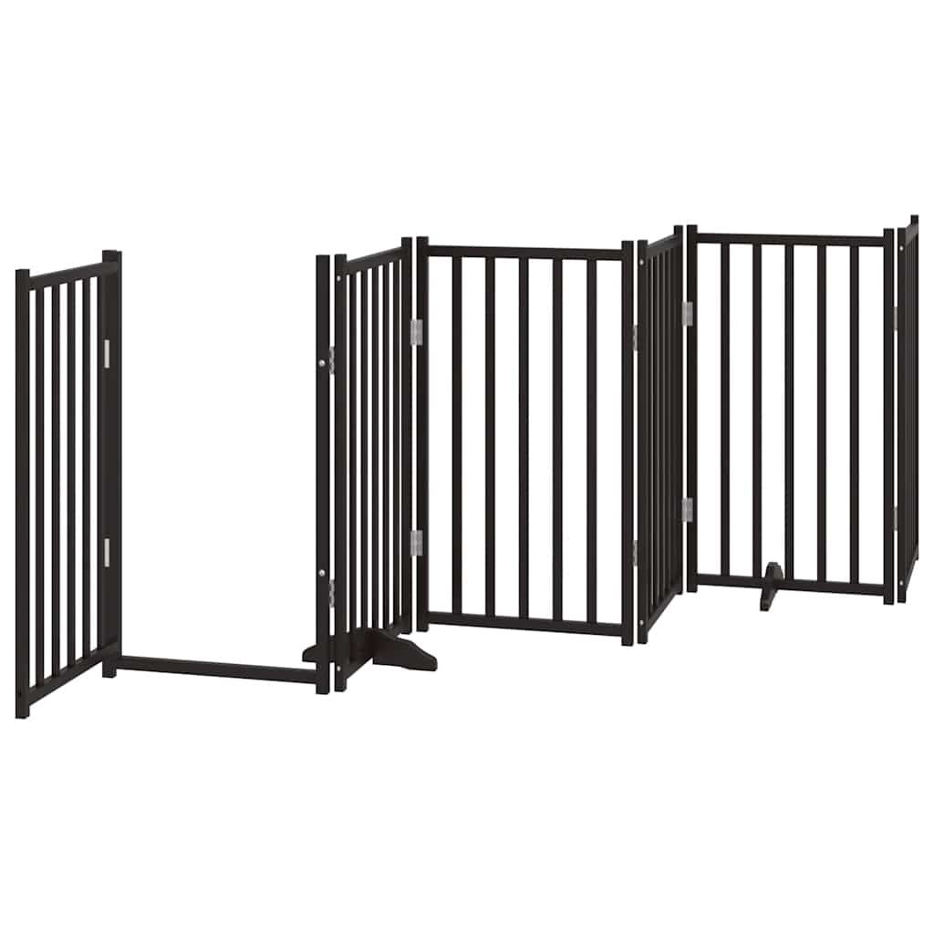 Cancello Cani Porta Pieghevole Nero 15 Pannelli 750 cm Pioppo
