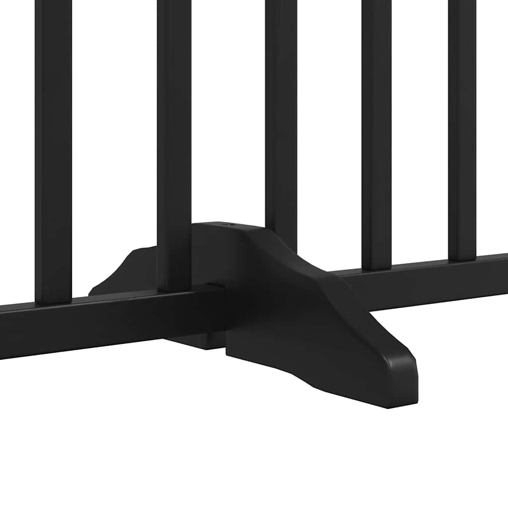 Cancello Cani Porta Pieghevole Nero 15 Pannelli 750 cm Pioppo