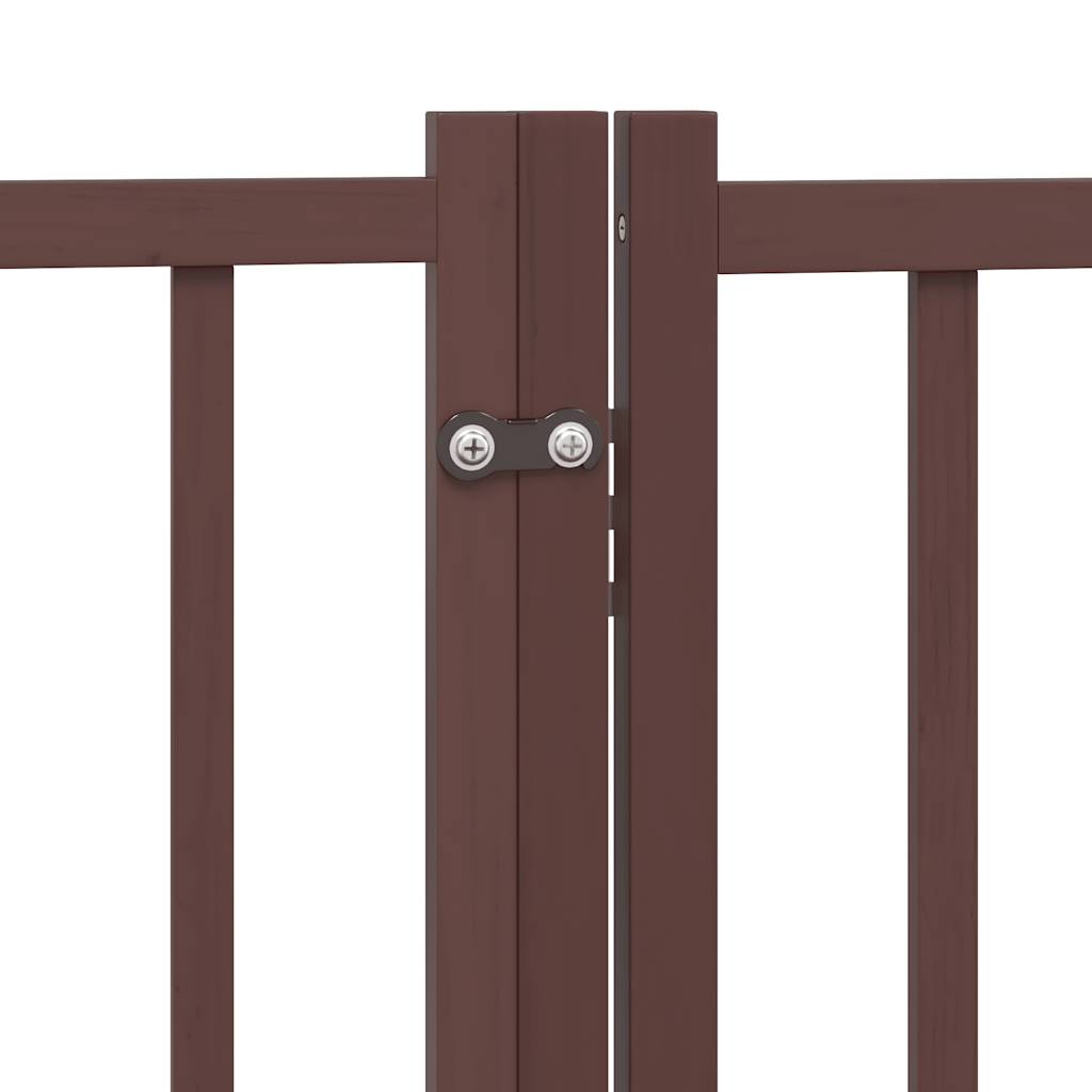 Cancello Cani Porta Pieghevole Marrone 15 Pannelli 750cm Pioppo