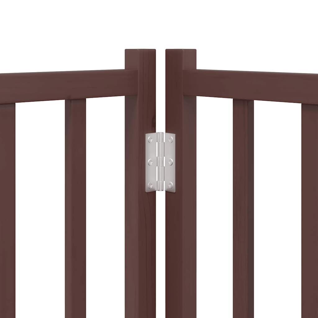 Cancello Cani Porta Pieghevole Marrone 15 Pannelli 750cm Pioppo
