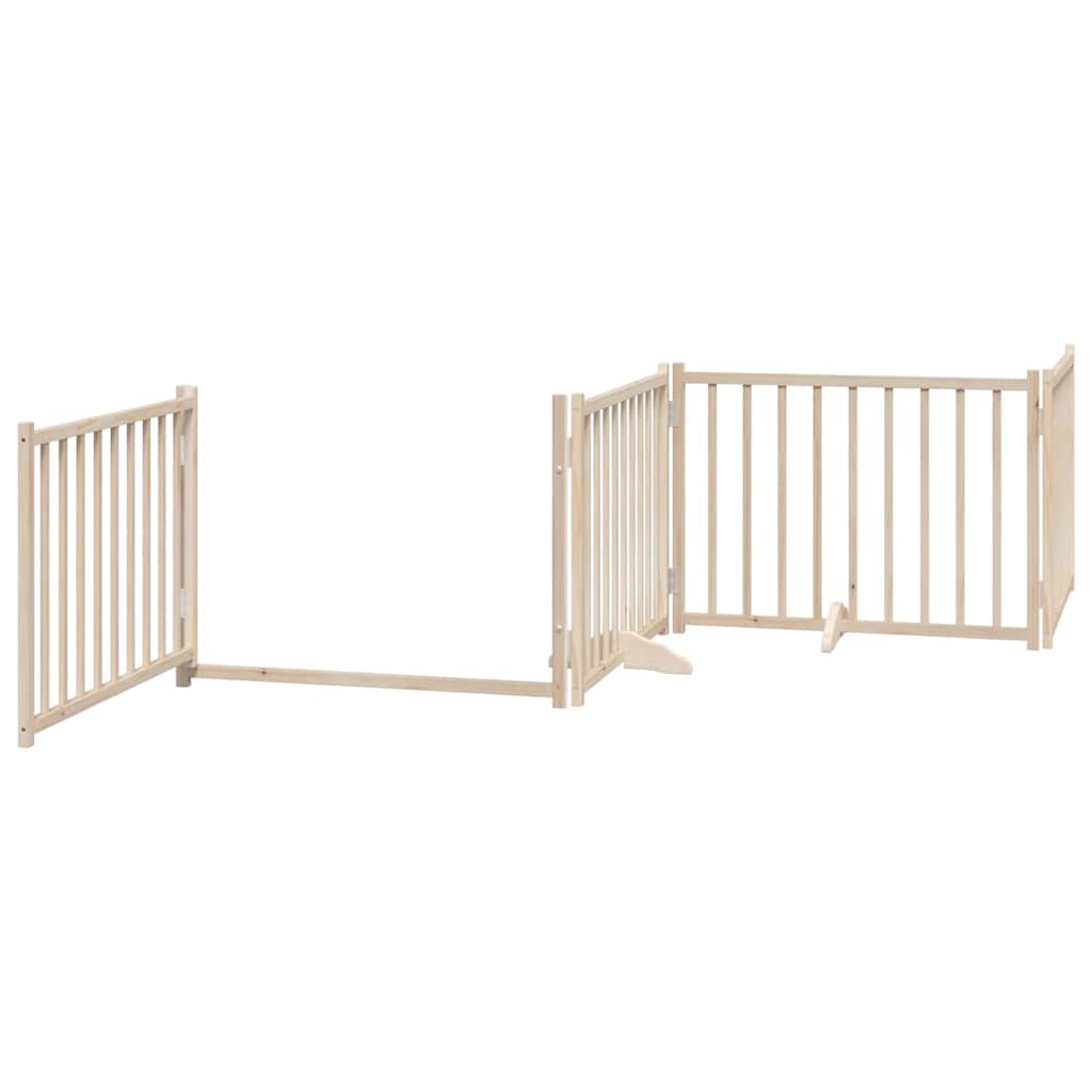 Cancello per Cani Porta Pieghevole 8 Pannelli 640 cm in Pioppo