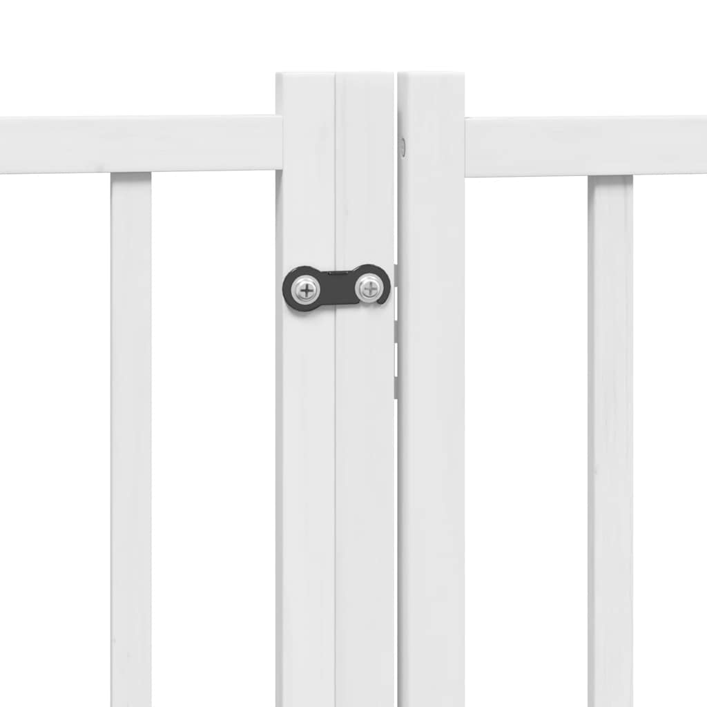 Cancello Cani Porta Pieghevole Bianco 12 Pannelli 640 cm Pioppo