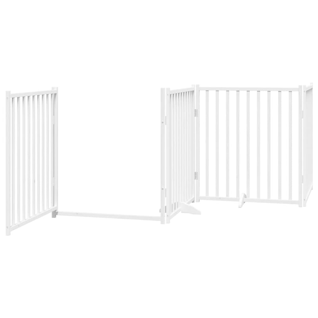 Cancello Cani Porta Pieghevole Bianco 12 Pannelli 960 cm Pioppo