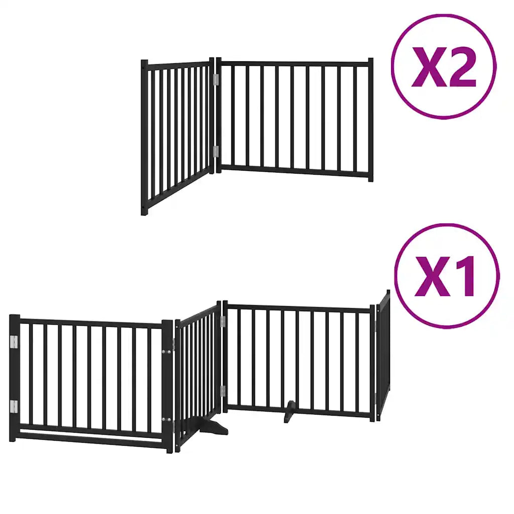 Cancello per cani pieghevole in pioppo, 2 pannelli, 160 cm, altezza 60 cm