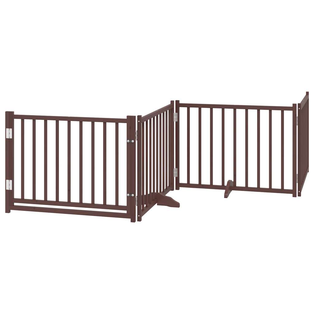 Cancello Cani Porta Pieghevole Marrone 12 Pannelli 960cm Pioppo