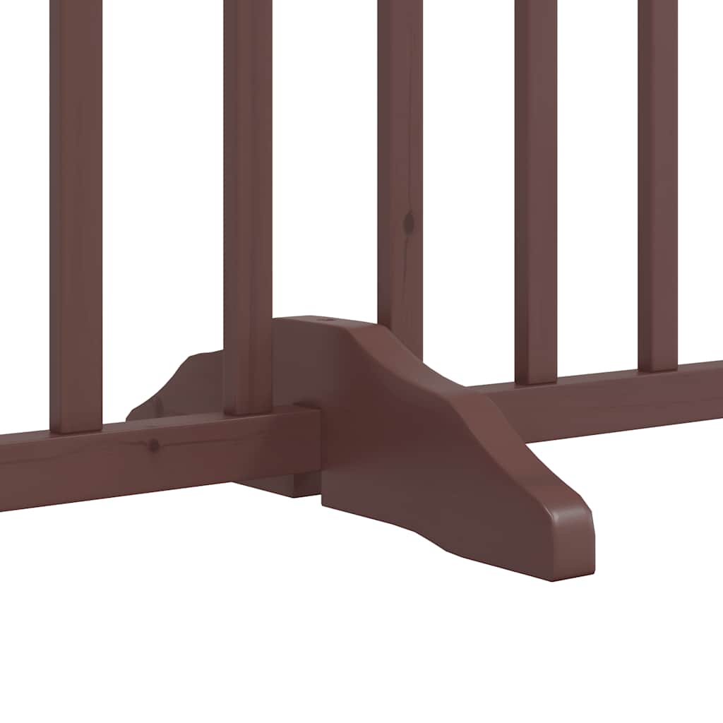 Cancello Cani Porta Pieghevole Marrone 12 Pannelli 960cm Pioppo