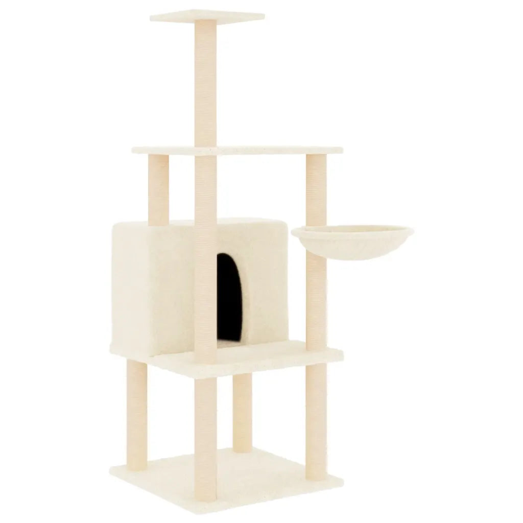 Albero per gatti con tiragraffi in sisal 47,5x47,5x132 cm