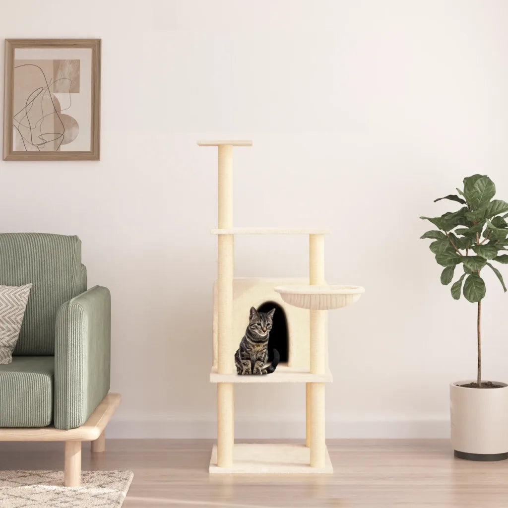 Albero per gatti con tiragraffi in sisal 47,5x47,5x132 cm