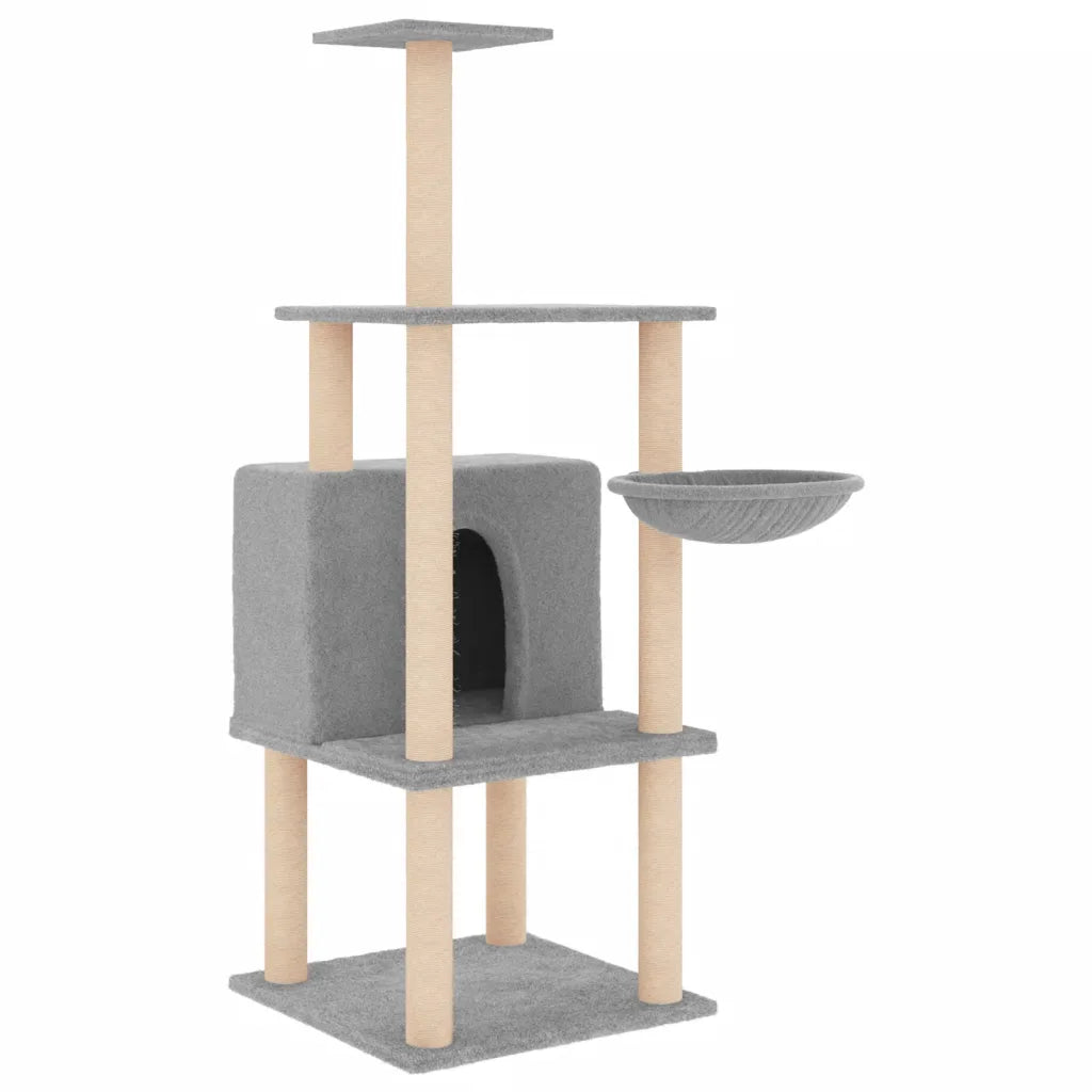 Albero per gatti con tiragraffi in sisal 47,5x47,5x132 cm