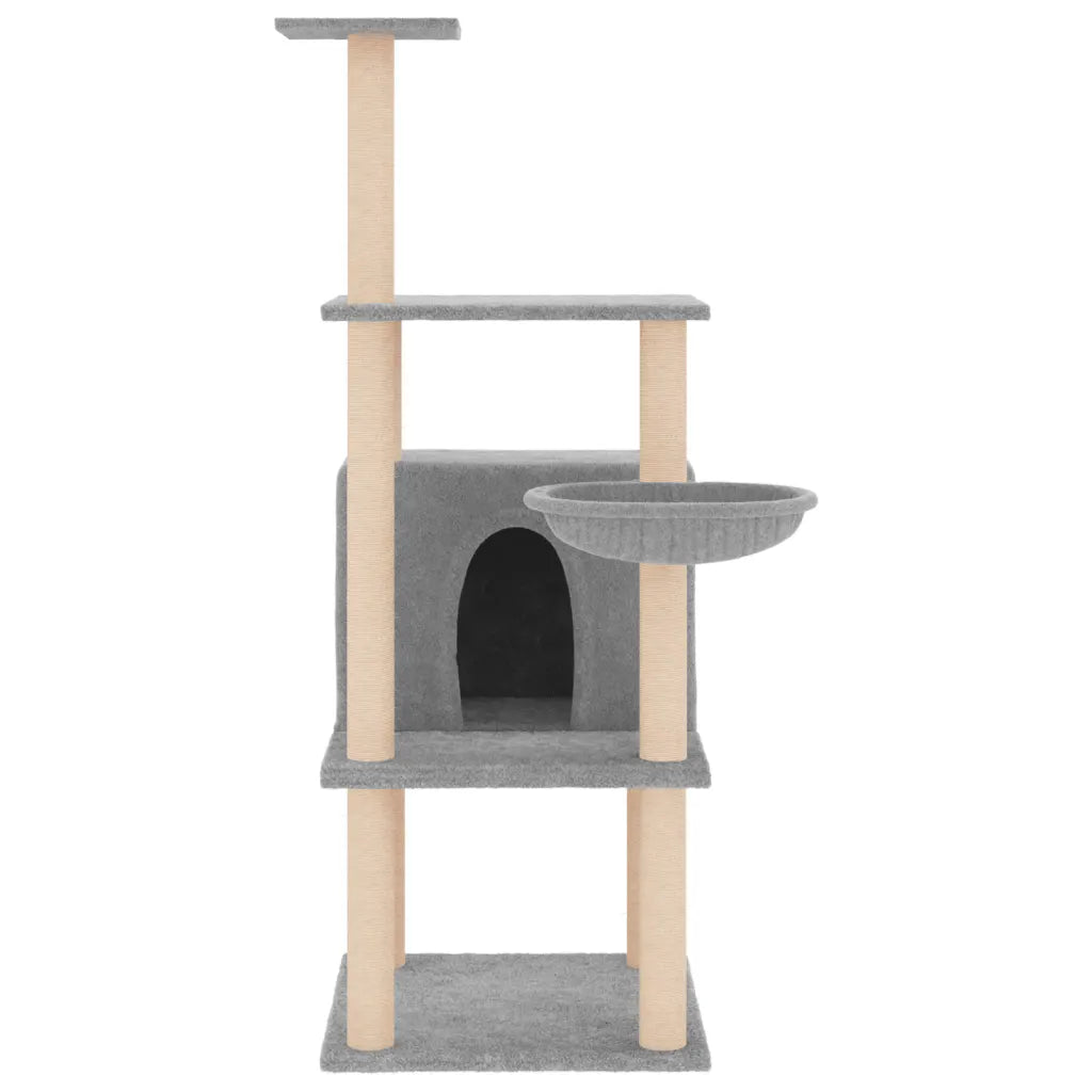 Albero per gatti con tiragraffi in sisal 47,5x47,5x132 cm