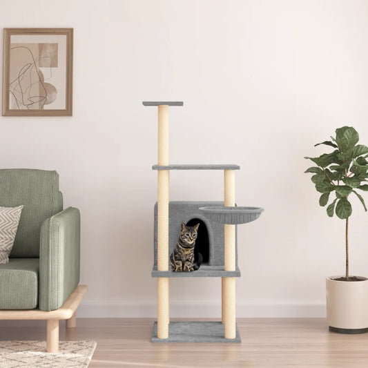 Albero per gatti con tiragraffi in sisal 47,5x47,5x132 cm