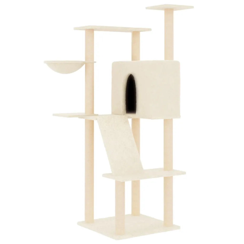 Albero per gatti con tiragraffi in sisal 78x73x143 cm