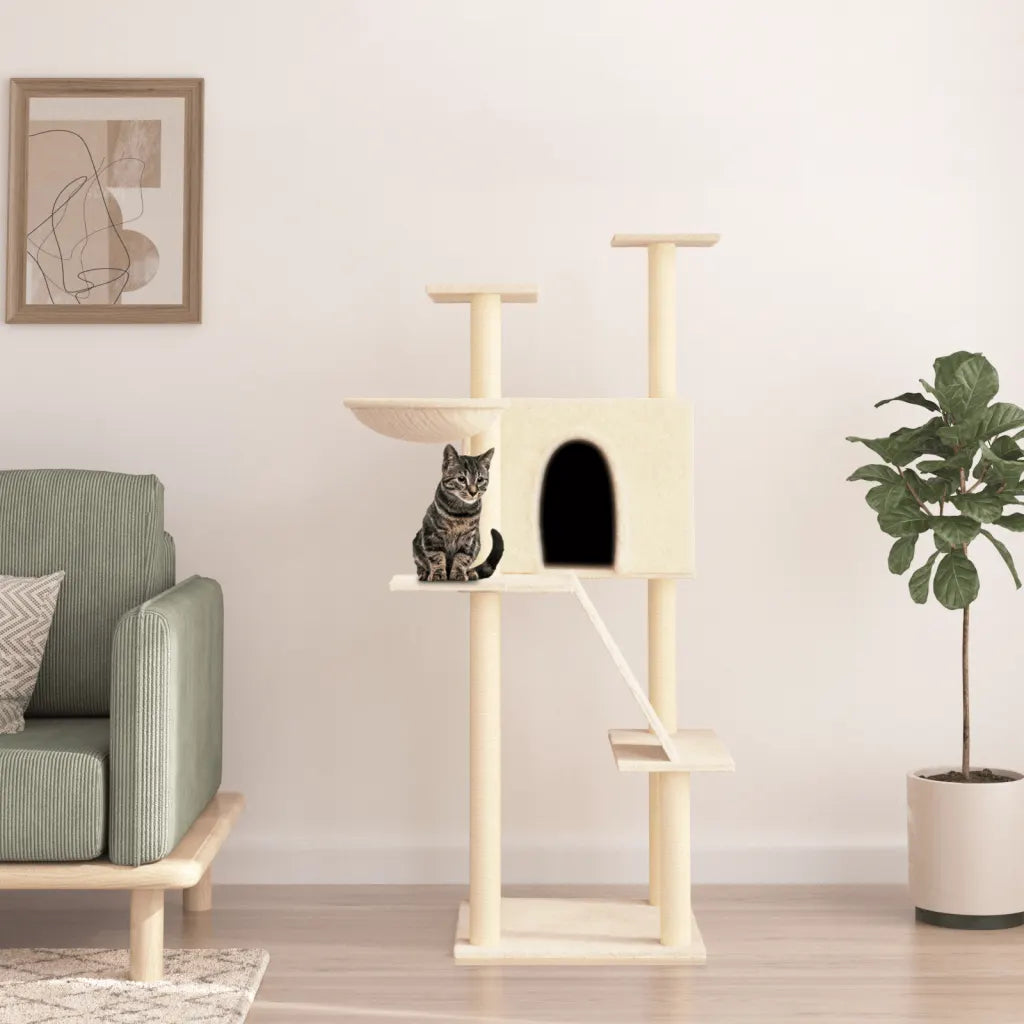 Albero per gatti con tiragraffi in sisal 78x73x143 cm