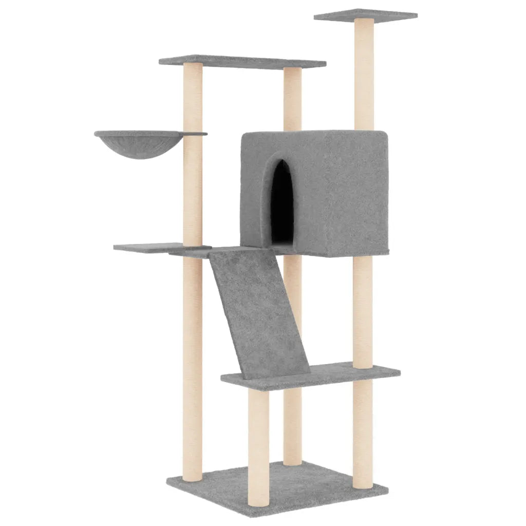 Albero per gatti con tiragraffi in sisal 78x73x143 cm
