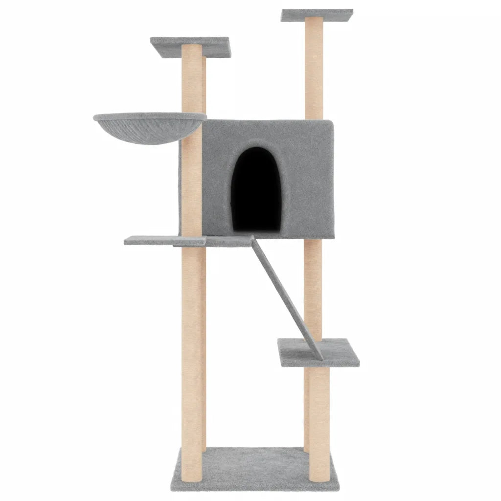 Albero per gatti con tiragraffi in sisal 78x73x143 cm