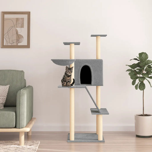 Albero per gatti con tiragraffi in sisal 78x73x143 cm