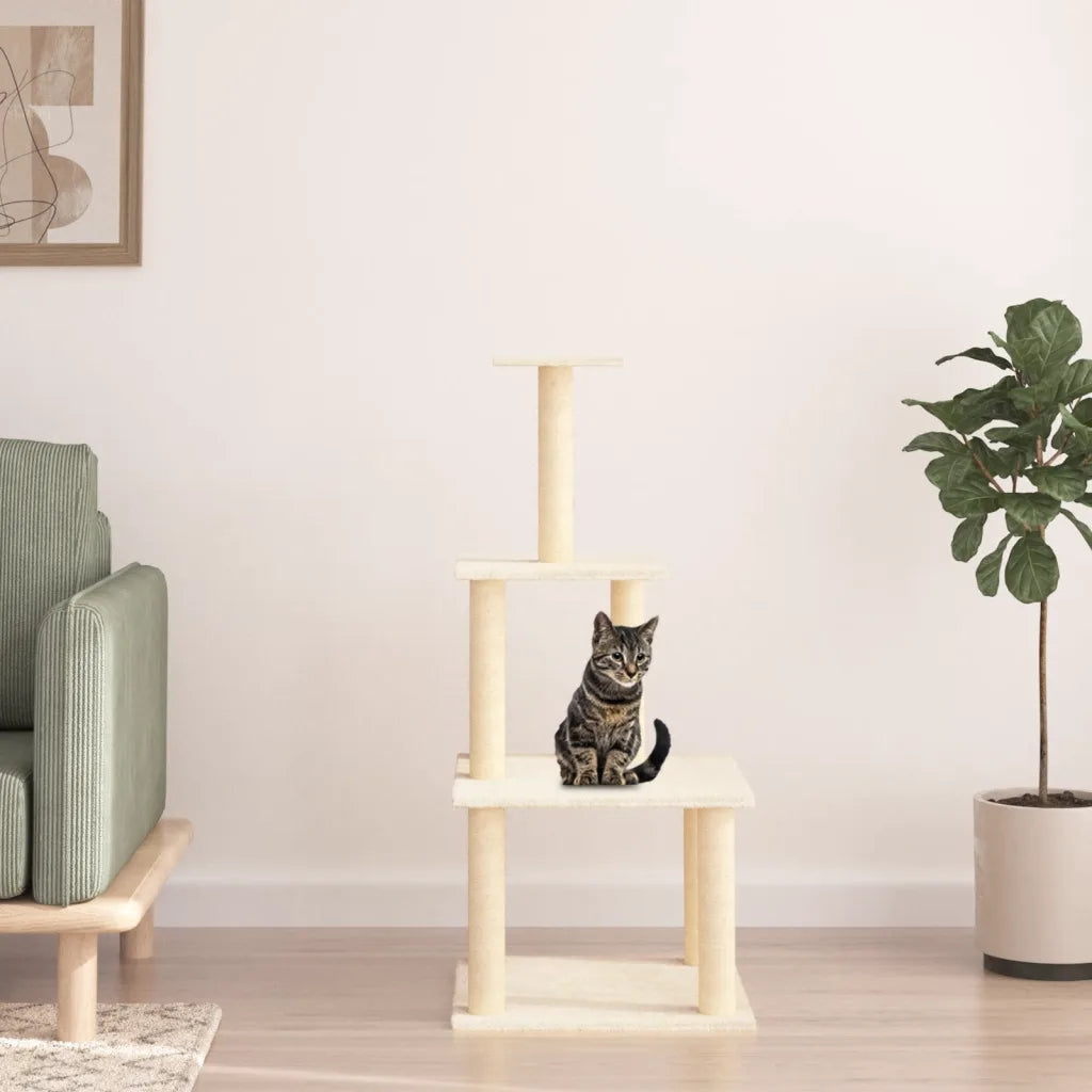Albero per gatti con tiragraffi in sisal 47,5x47,5x111 cm