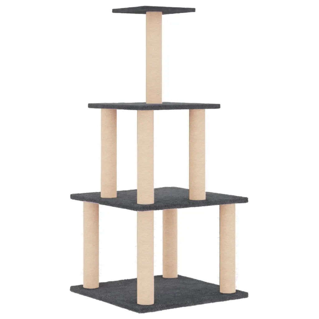 Albero per gatti con tiragraffi in sisal 47,5x47,5x111 cm