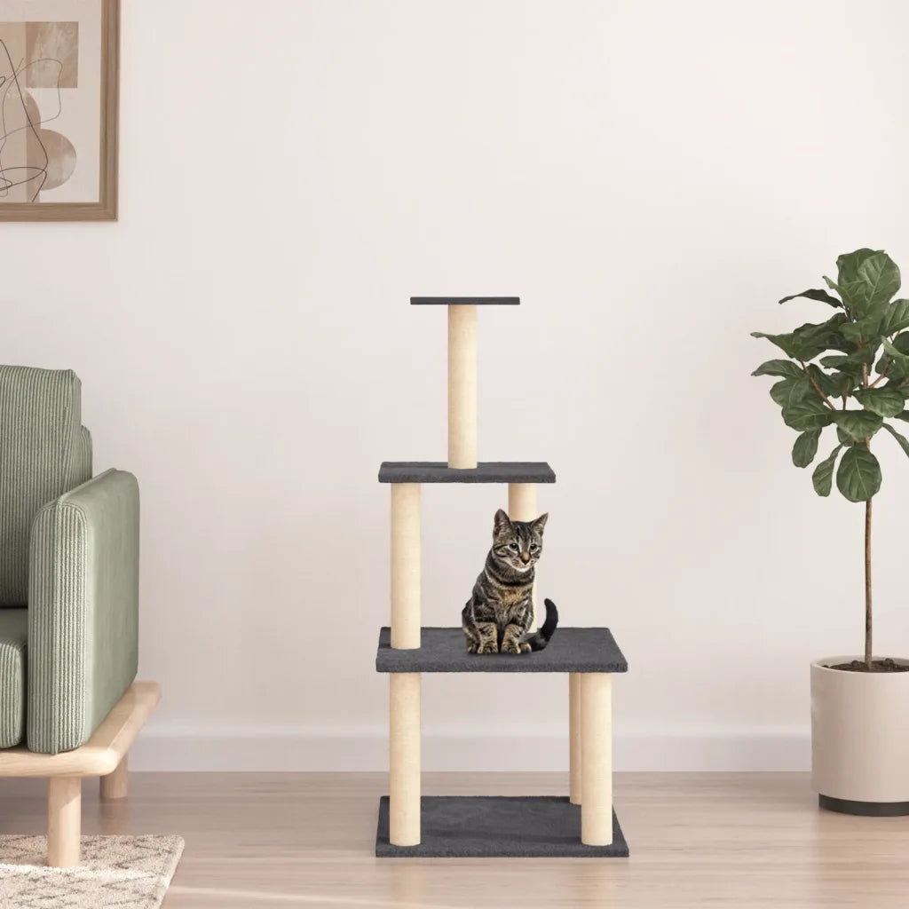 Albero per gatti con tiragraffi in sisal 47,5x47,5x111 cm