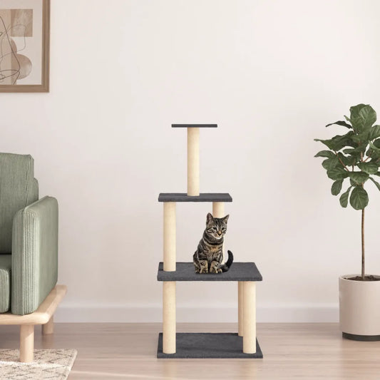 Albero per gatti con tiragraffi in sisal 47,5x47,5x111 cm