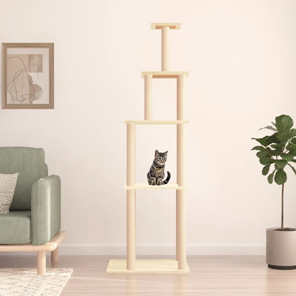 Albero per gatti con tiragraffi in sisal 60x47,5x183 cm