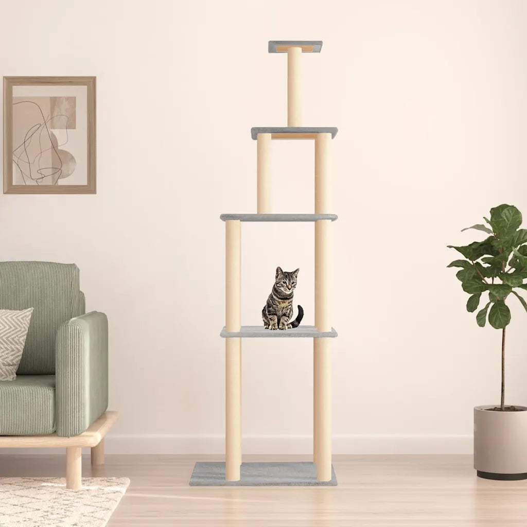 Albero per gatti con tiragraffi in sisal 60x47,5x183 cm
